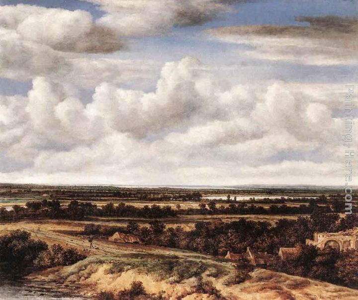 An Extensive Landscape with a Road by a Ruin painting - Philips Koninck An Extensive Landscape with a Road by a Ruin art painting